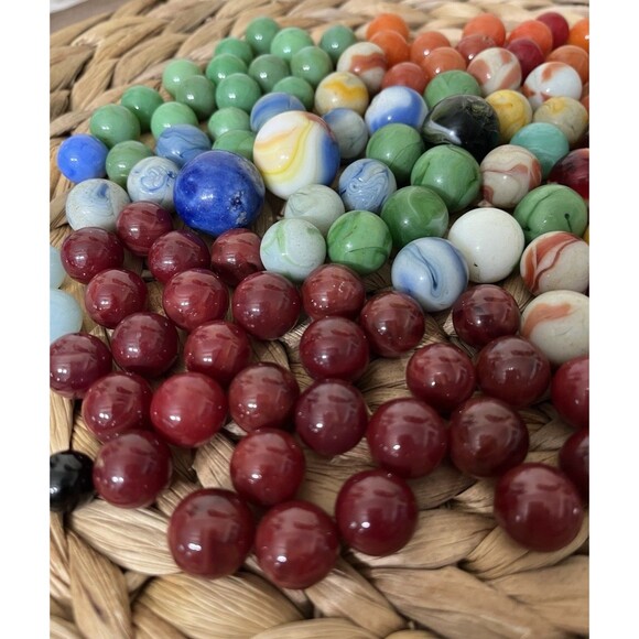 Antique & Vintage Marbles Swirl Marble Glass 2 Lbs Vintage Estate Sale Find Lot - Picture 3 of 15